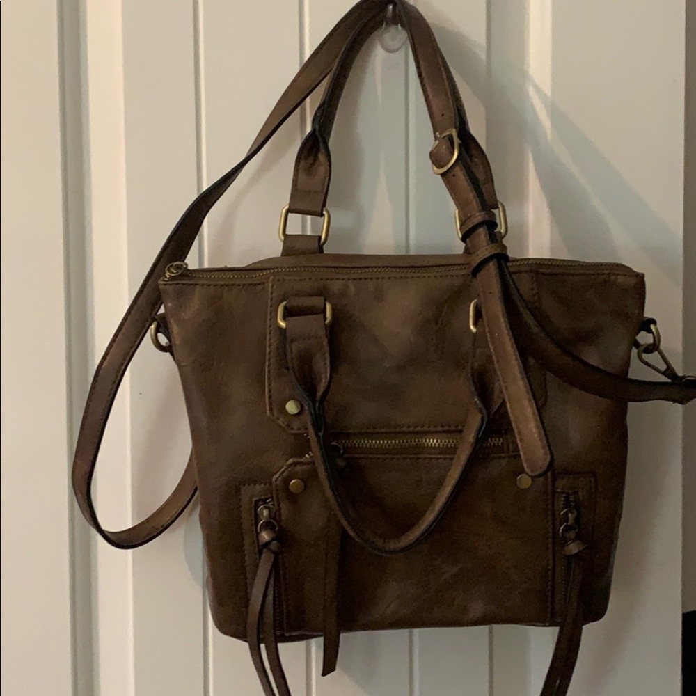 Dark brown pleather purse
